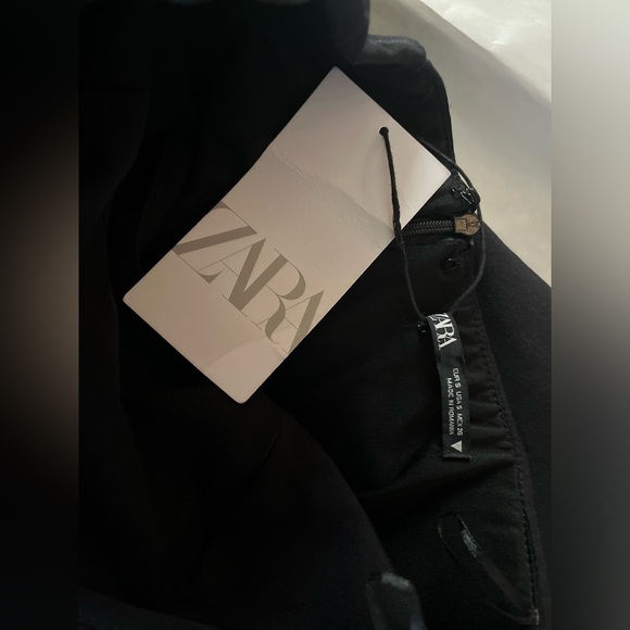 ZARA NWT Black Strapless Cut-Out COTTON Blend MIDI Dress Size Small - Picture 9 of 11